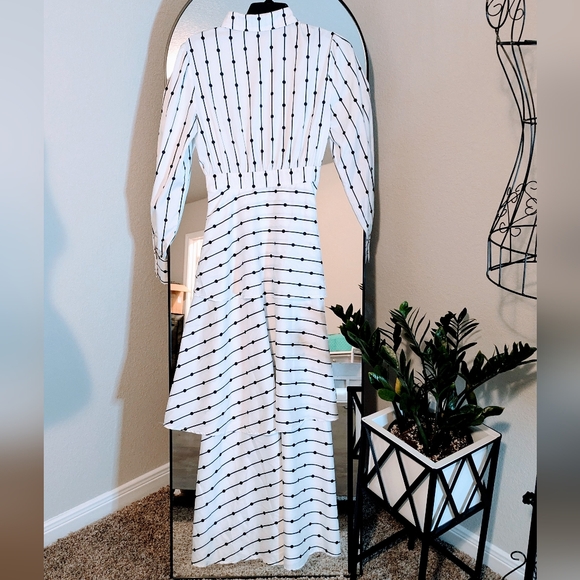 Black and White Ruffle Maxi Dress - Picture 5 of 5